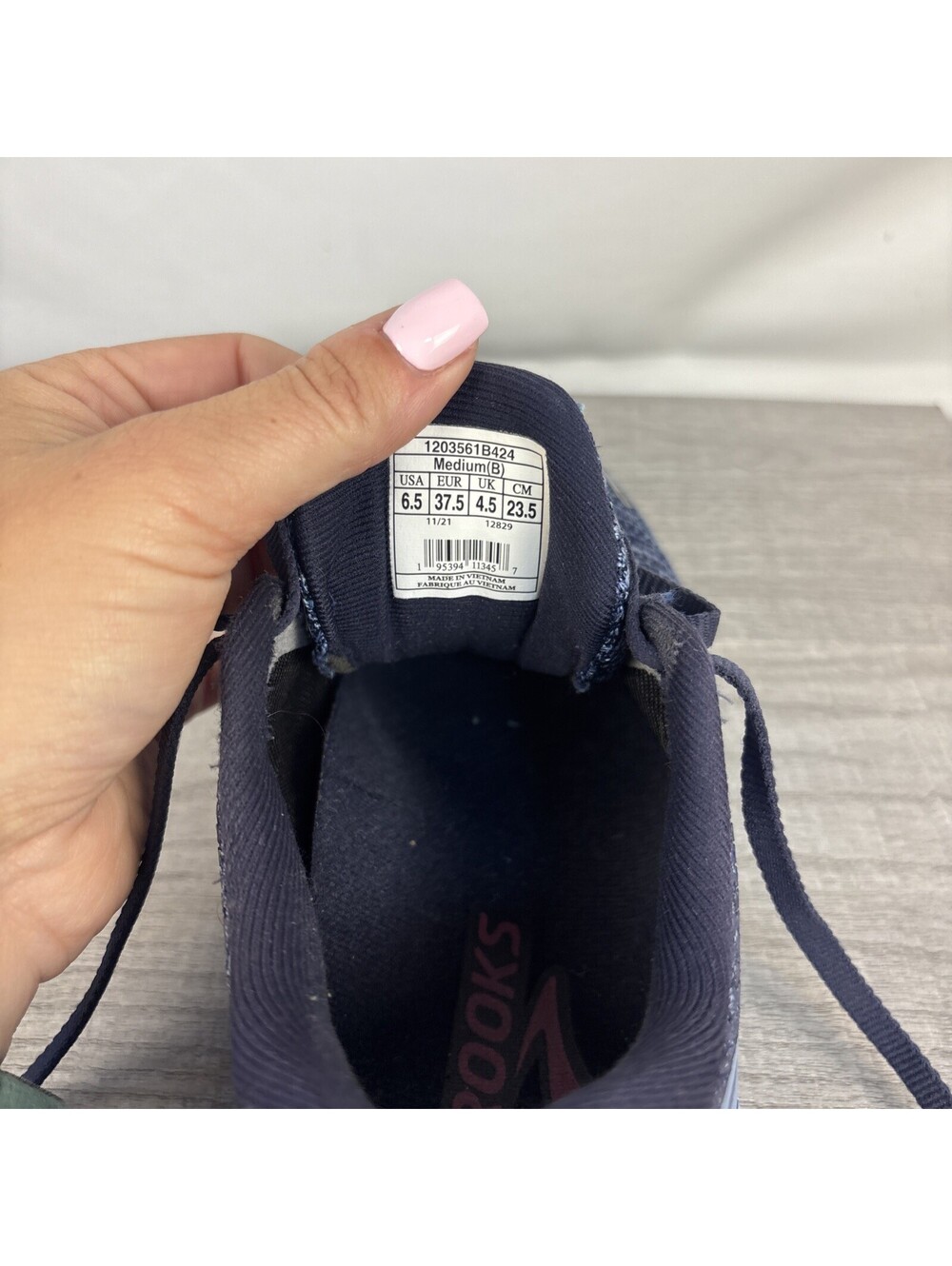 Brooks Ghost 14 Navy Blue Pink Light Blue Women's Size 6.5 - Picture 8 of 13